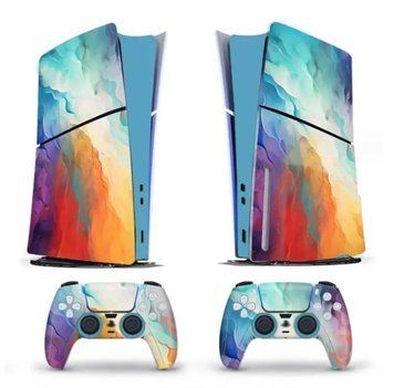Комплект вінілових наліпок Honson (Colorful) для Sony PlayStation 5 SLIM Blu-ray та Dualsense 1034 фото