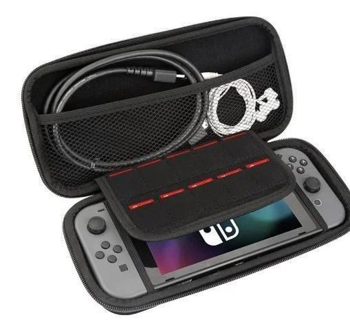 Жорсткий захисний кейс чохол для ігрової консолі Nintendo Switch / Nintendo Switch OLED (Blue) + в подарунок накладки на стіки 0741 фото