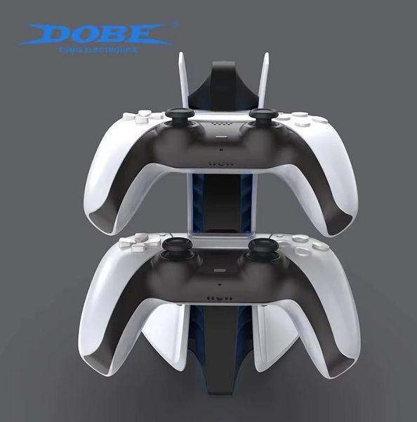 Вертикальна зарядна станція Dobe TP5-0557 для геймпадів Sony DualSense (PS5) c підсвічуванням індикатора заряду 1446 фото