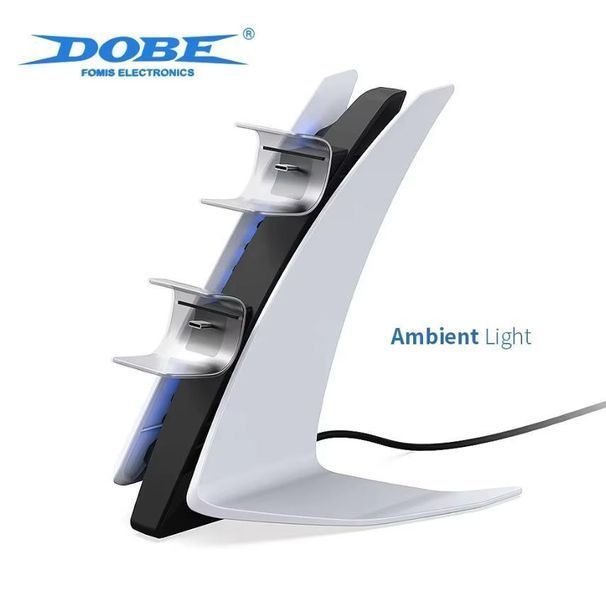 Вертикальна зарядна станція Dobe TP5-0557 для геймпадів Sony DualSense (PS5) c підсвічуванням індикатора заряду 1446 фото