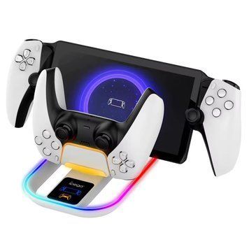 Зарядна станція iPega PG-P5P11 для PlayStation Portal та DualSense з LED-індикацією (White) 0985 фото