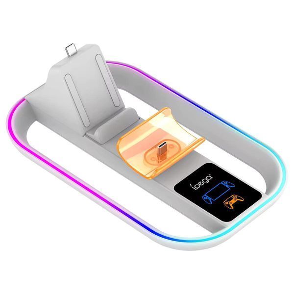 Зарядна станція iPega PG-P5P11 для PlayStation Portal та DualSense з LED-індикацією (White) 0985 фото