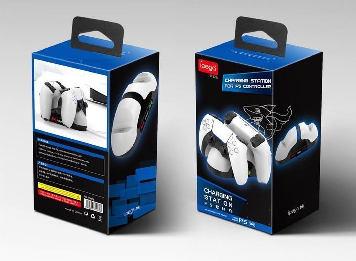 Зарядная станция iPega PG-P5008 для геймпадов Sony DualSense PS5 с индикатором заряда 1452 фото