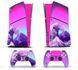 Комплект вінілових наліпок Honson (Wave Pink) для Sony PlayStation 5 SLIM Blu-ray та Dualsense 1085 фото 1