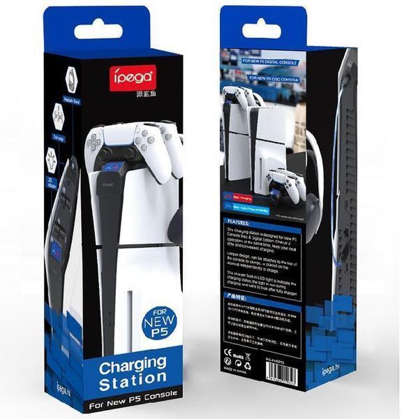 Зарядная станция iPega PG-P5S016 для геймпадов DualSense на Sony PlayStation 5 SLIM (Blu-ray Digital Edition) 1449 фото