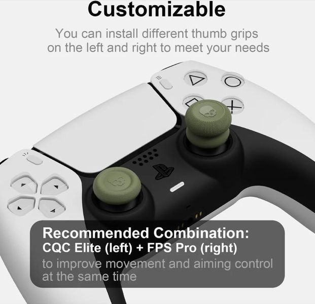 Накладки на стики Skull & Co. White (6в1) для геймпадов Sony DualSense PS5 / DualShock PS4 / Pro Controller 1239 фото
