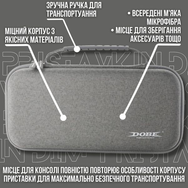 Жесткий защитный кейс чехол DOBE для игровой консоли Lenovo Legion Go (Grey) 1088 фото