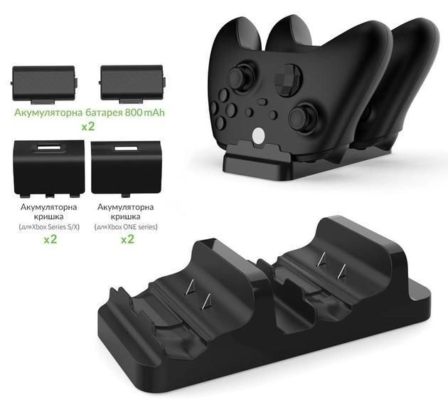 Зарядна станція DOBE TYX-532X + 2 акумулятори (800 mAh x2) для геймпадів Xbox Series S | X / One S | X (Black) 0988 фото
